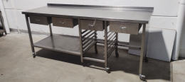 Mobile stainless steel table